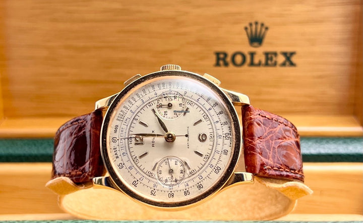 Chronograph Rose Gold Vintage Beautiful Condition