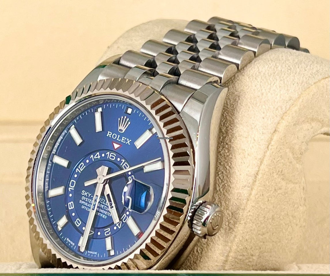 Sky-Dweller 42 Jahreskalender, blaues Zifferblatt, Jubille, komplettes Set, unpoliert