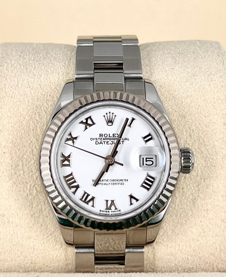 Lady-Datejust 28 MM box papers like new white gold bezel
