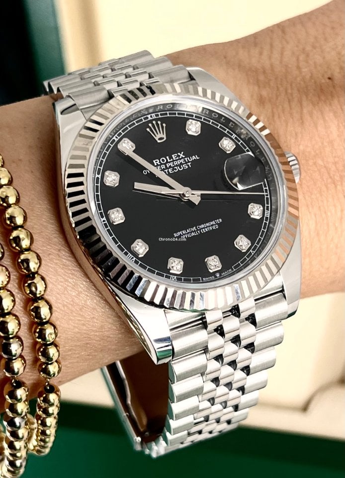 Datejust 41 mit schwarzem Diamanten-Zifferblatt – The Watch Firm