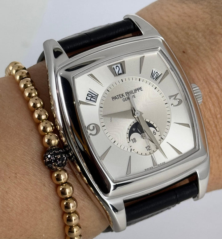 Gondolo Certified Calendario Annual Calendar 18K White Gold B&P Like New