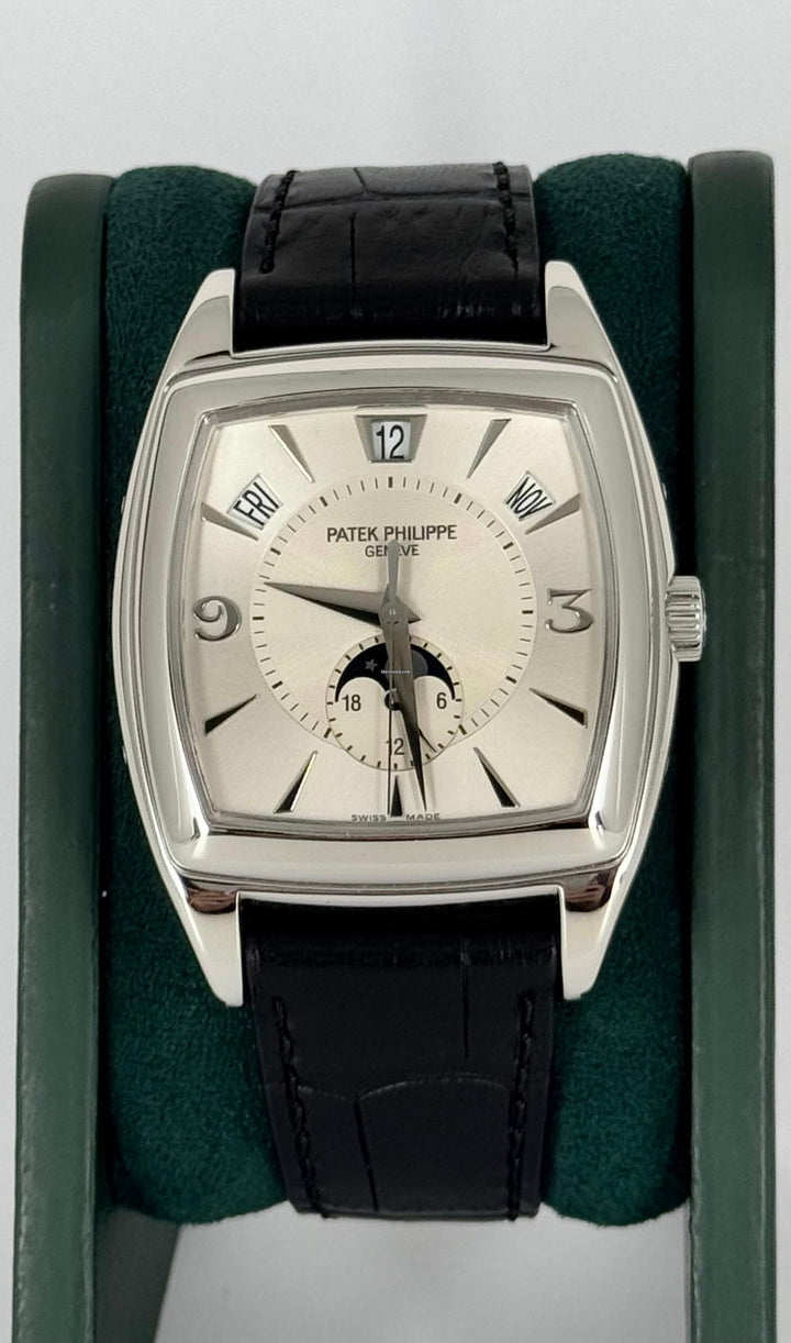 Gondolo Certified Calendario Annual Calendar 18K White Gold B&P Like New