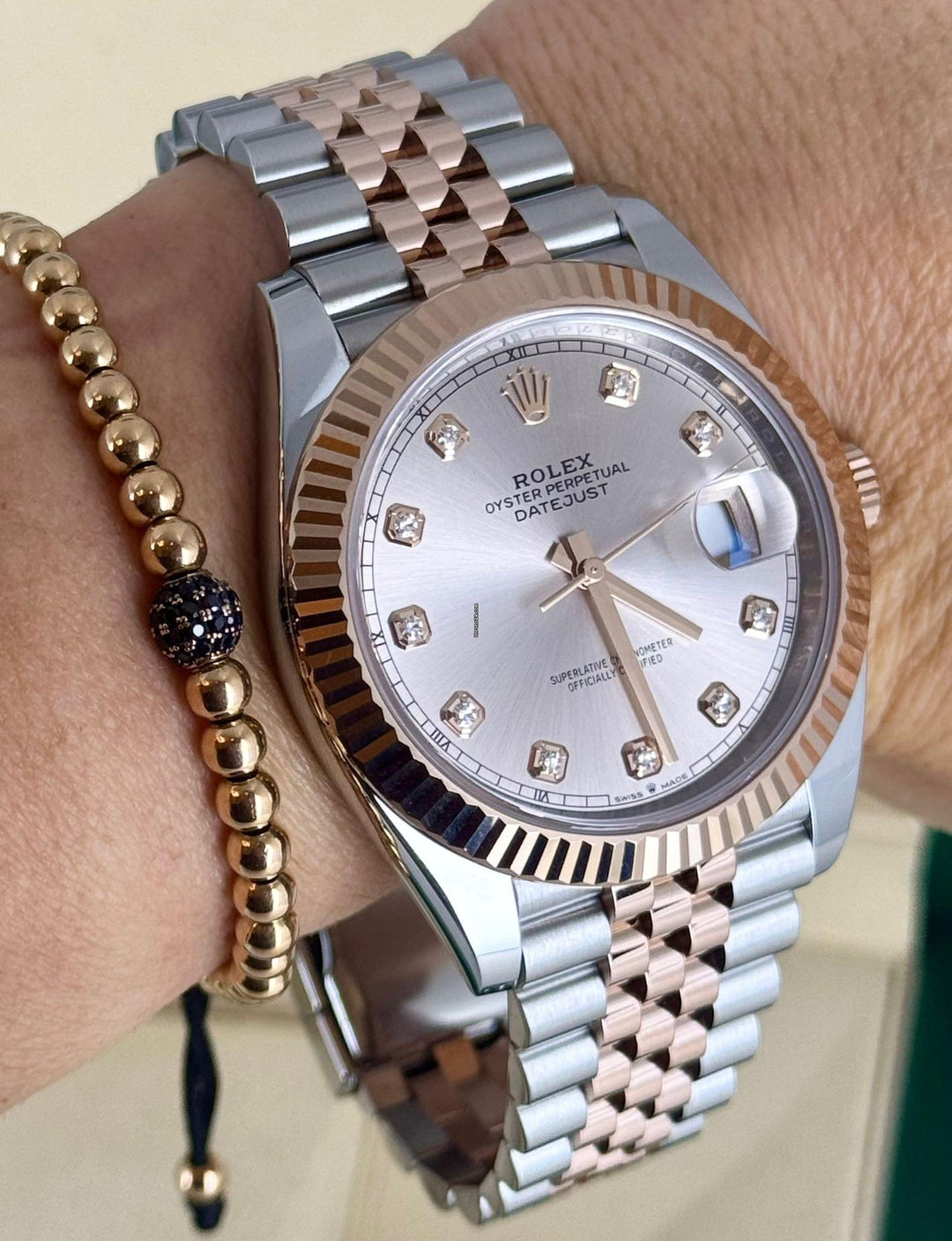 Rolex Datejust 41 2023 Sundust Diamonds Zifferblatt 2023 Wie neu, komplettes Set