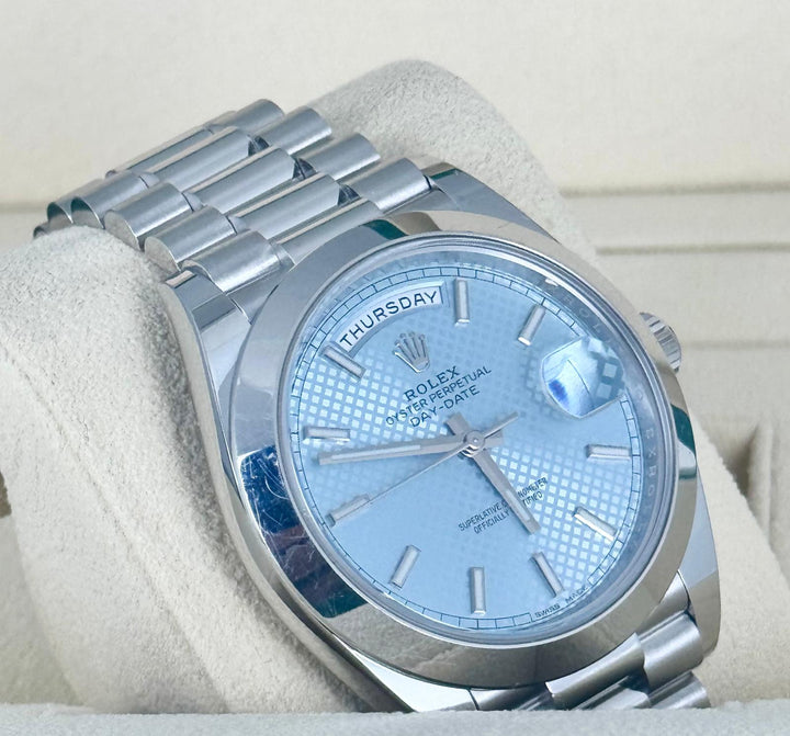 Rolex Day-Date 40 PLATINUM BEST PRICE WORLDWIDE Platinum 950 2016 EU SET FULL SET UNPOLISHED !!