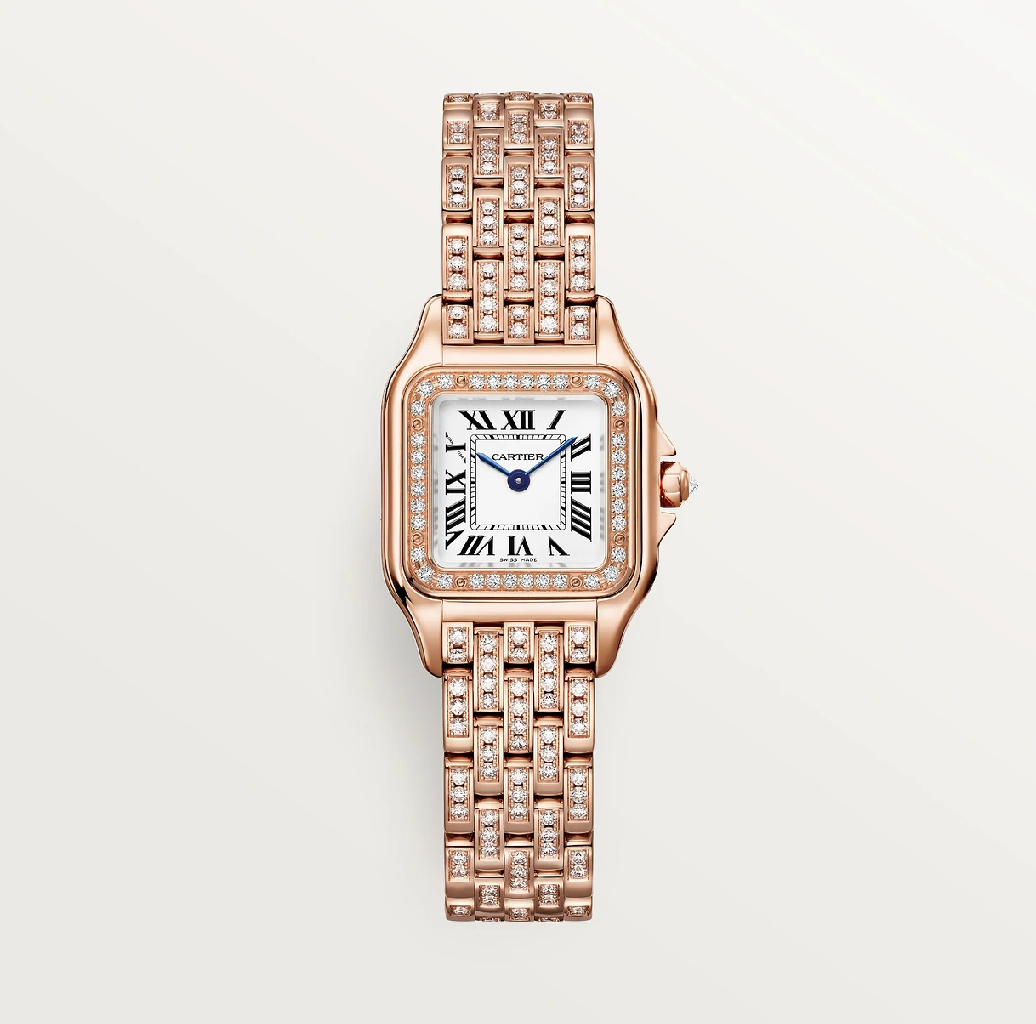 Cartier Panthère Small Rose Gold Quartz Watch Factory Diamond Bezel & Bracelet