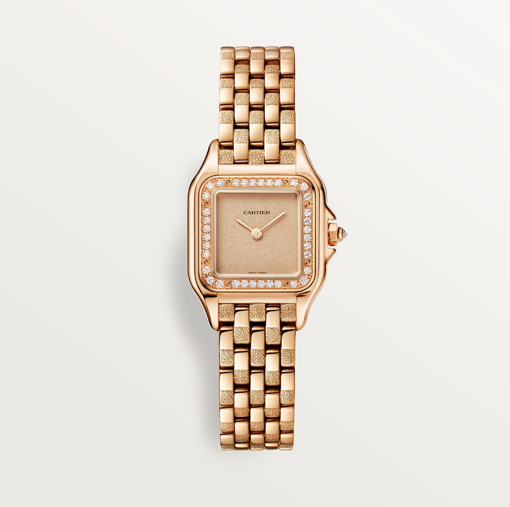 Cartier Panthère de Cartier SM – Rose Gold Paillette Dial & Diamond Bezel Watch