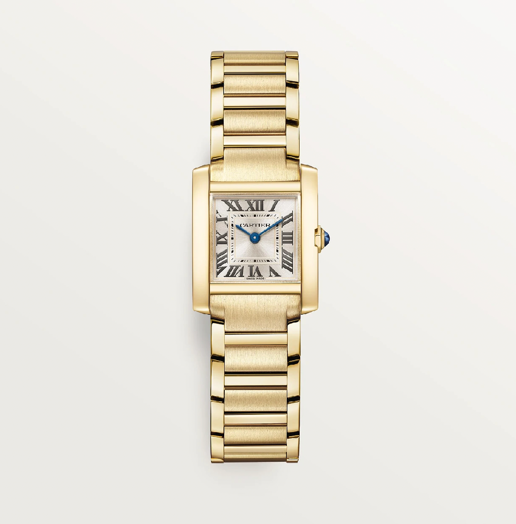 Cartier Tank Française Small Yellow Gold Quartz Diamond Crown