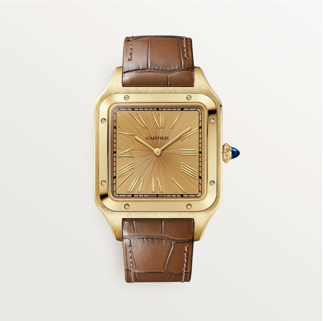 Santos-Dumont XL Yellow Gold Wood-Effect Dial