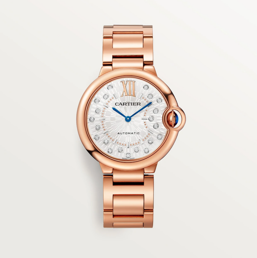 Ballon Bleu de Cartier 36mm Rose Gold Diamond Dial Automatic Watch
