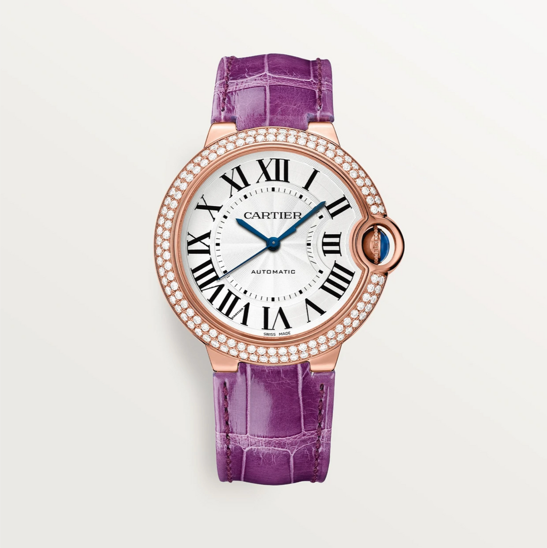 Ballon Bleu de Cartier 36mm Rose Gold Diamond Bezel Automatic Watch