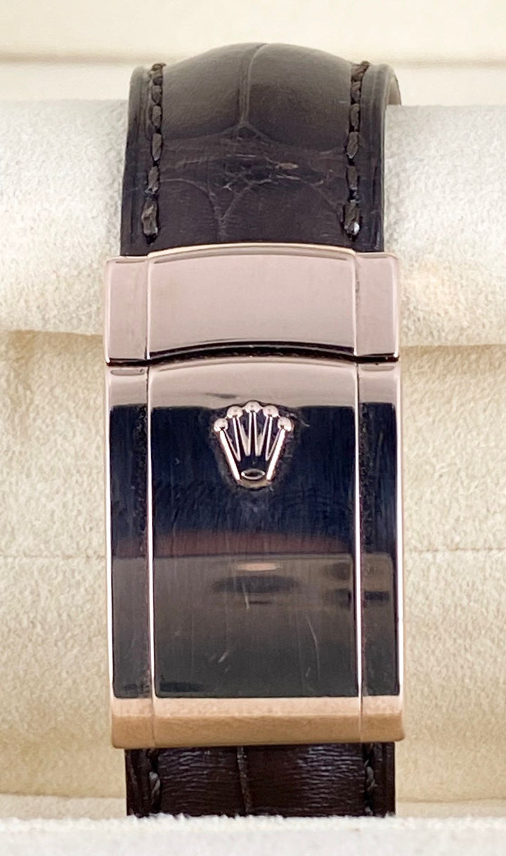 Rolex Sky-Dweller, Rose Gold, White Dial, Leather Band