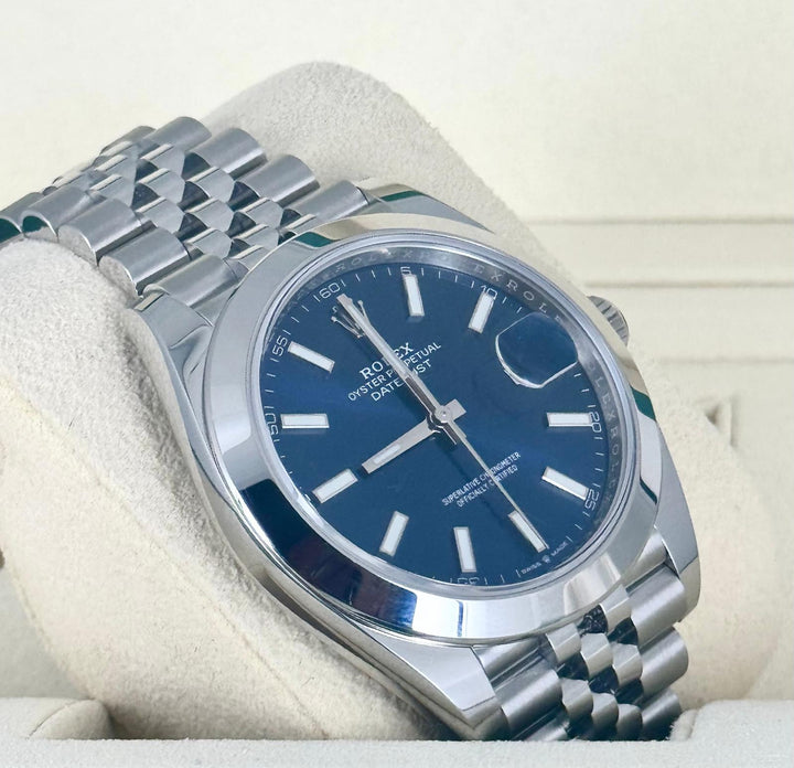 Rolex Datejust 41 Full SET 2022 on Jubille Blue Stick Dial