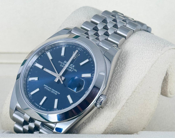 Rolex Datejust 41 Full SET 2022 on Jubille Blue Stick Dial