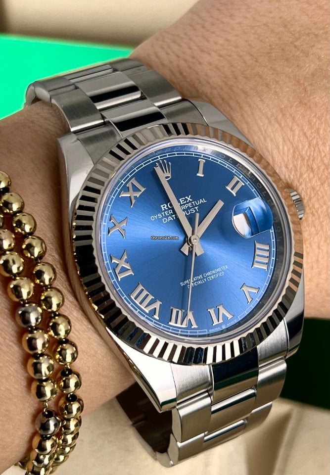 Rolex Datejust 41 Blaues Azzuro-Zifferblatt – The Watch Firm
