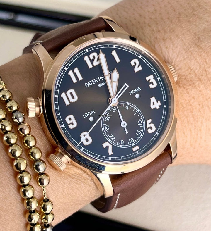Calatrava Pilot Travel Time 18K Roségold NEU