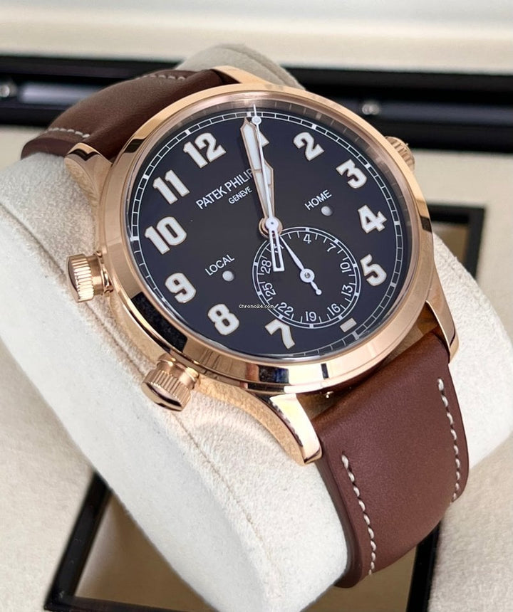 Calatrava Pilot Travel Time 18K Roségold NEU