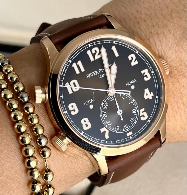 Calatrava Pilot Travel Time 18K Roségold NEU