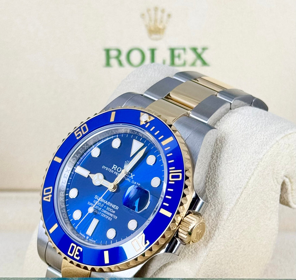 Submariner Stahl Gelbgold 41 mm „Bluesy“, neu