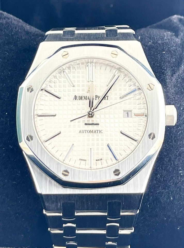 Royal Oak 41 mm Silbernes Zifferblatt Full Set Wie neu