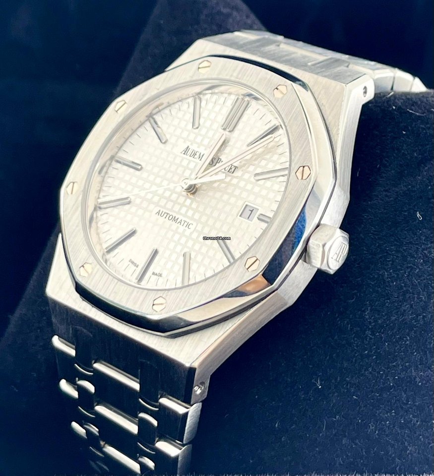 Royal Oak 41 mm Silbernes Zifferblatt Full Set Wie neu