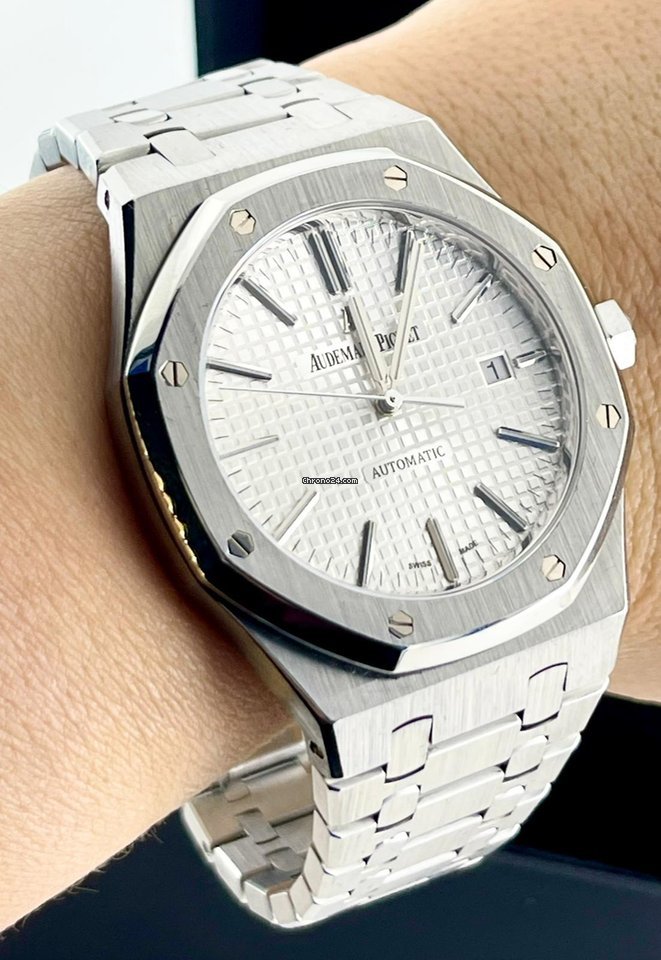 Royal Oak 41 mm Silbernes Zifferblatt Full Set Wie neu