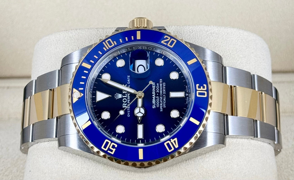 Submariner Stahl Gelbgold 41 mm „Bluesy“, neu