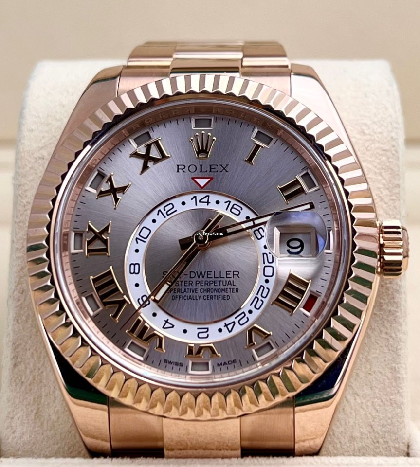 Sky-Dweller 18K Roségold, Jahreskalender, Sundust-Zifferblatt