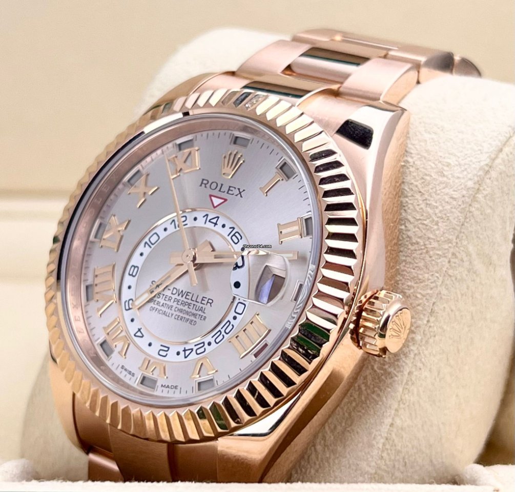 Sky-Dweller 18K Roségold, Jahreskalender, Sundust-Zifferblatt