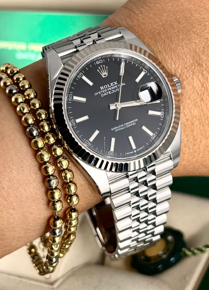Datejust 41 18K Weißgoldlünette, Jubilee-Armband, wie neu