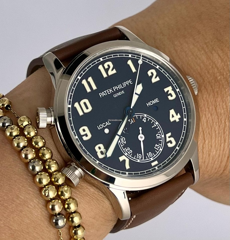 Travel Time Pilot Travel Time 18K Weißgold Full Set Neu
