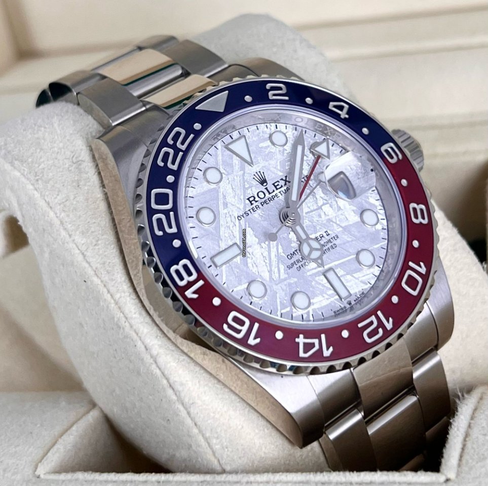 GMT-Master II Meteoriten-Zifferblatt, 18K Weißgold, Komplettset, neuwertiger Zustand