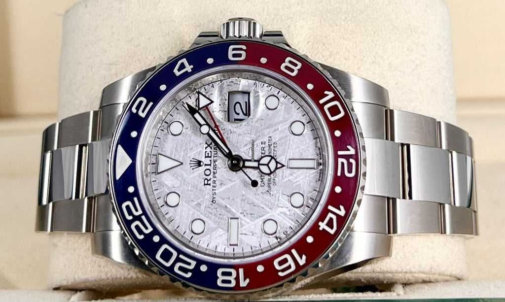 GMT-Master II Meteoriten-Zifferblatt, 18K Weißgold, Komplettset, neuwertiger Zustand