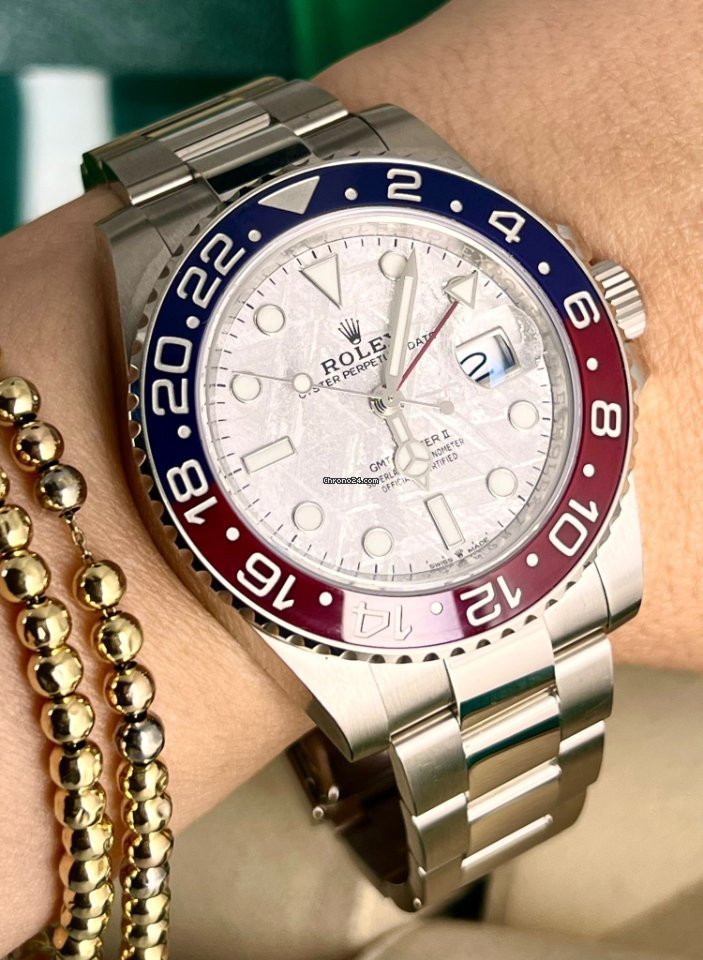 GMT-Master II Meteoriten-Zifferblatt, 18K Weißgold, Komplettset, neuwertiger Zustand