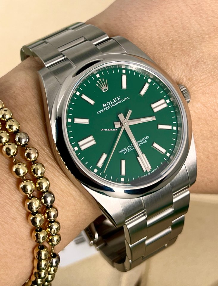 Oyster Perpetual 41 grünes Zifferblatt, neu
