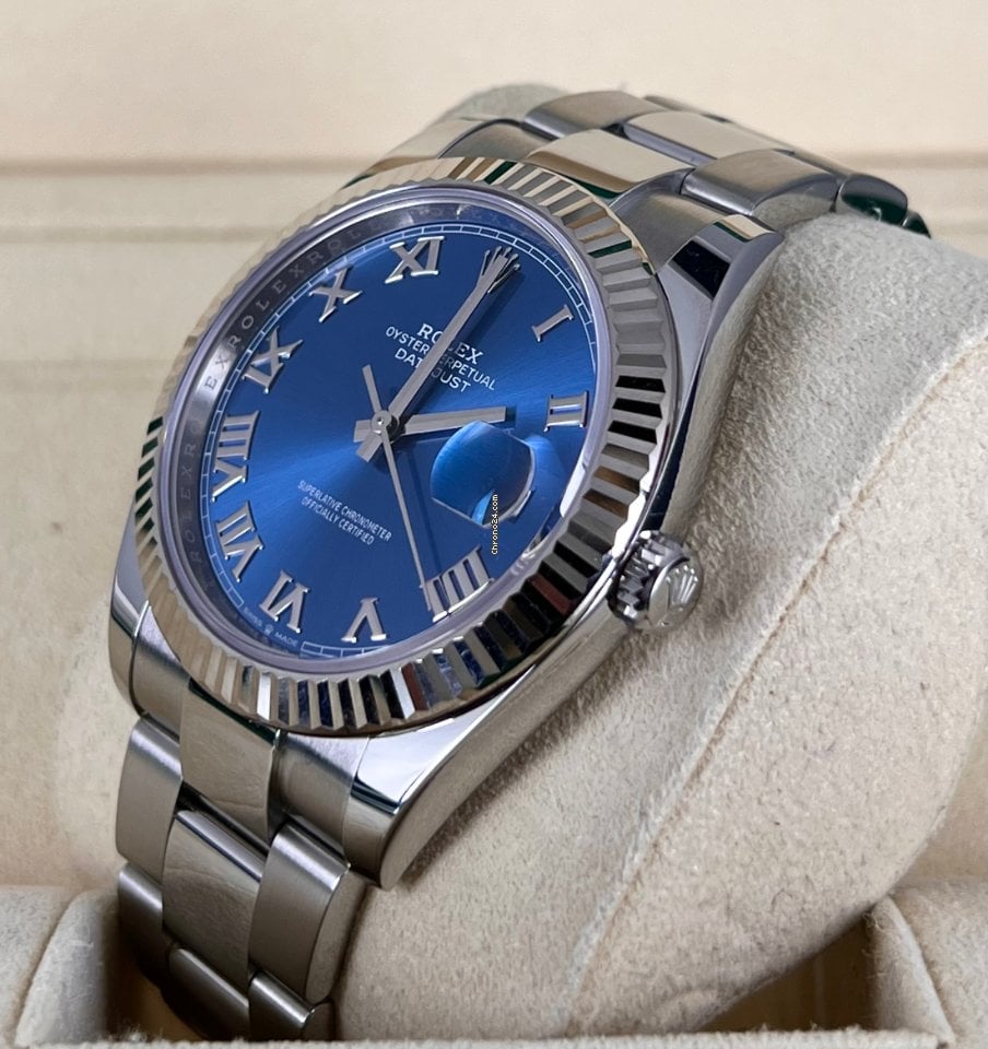 Rolex Datejust 41 blaues Azzurro-Zifferblatt