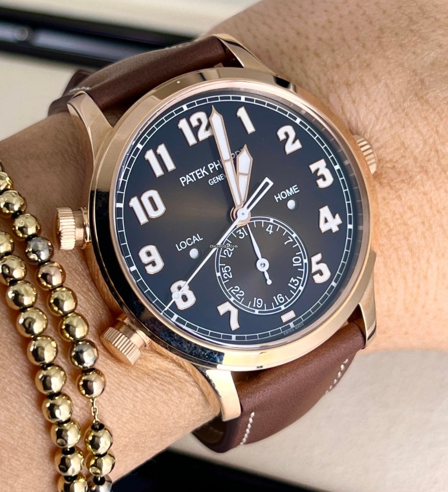 Calatrava Pilot Travel Time 18K Roségold Neu
