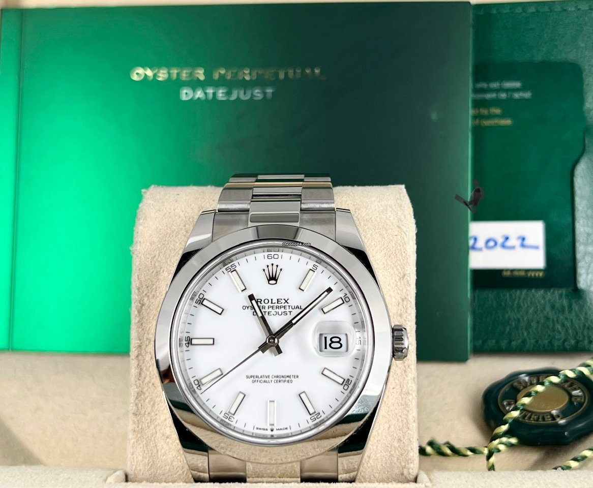 Rolex Datejust 41 weißes Zifferblatt, Komplettset