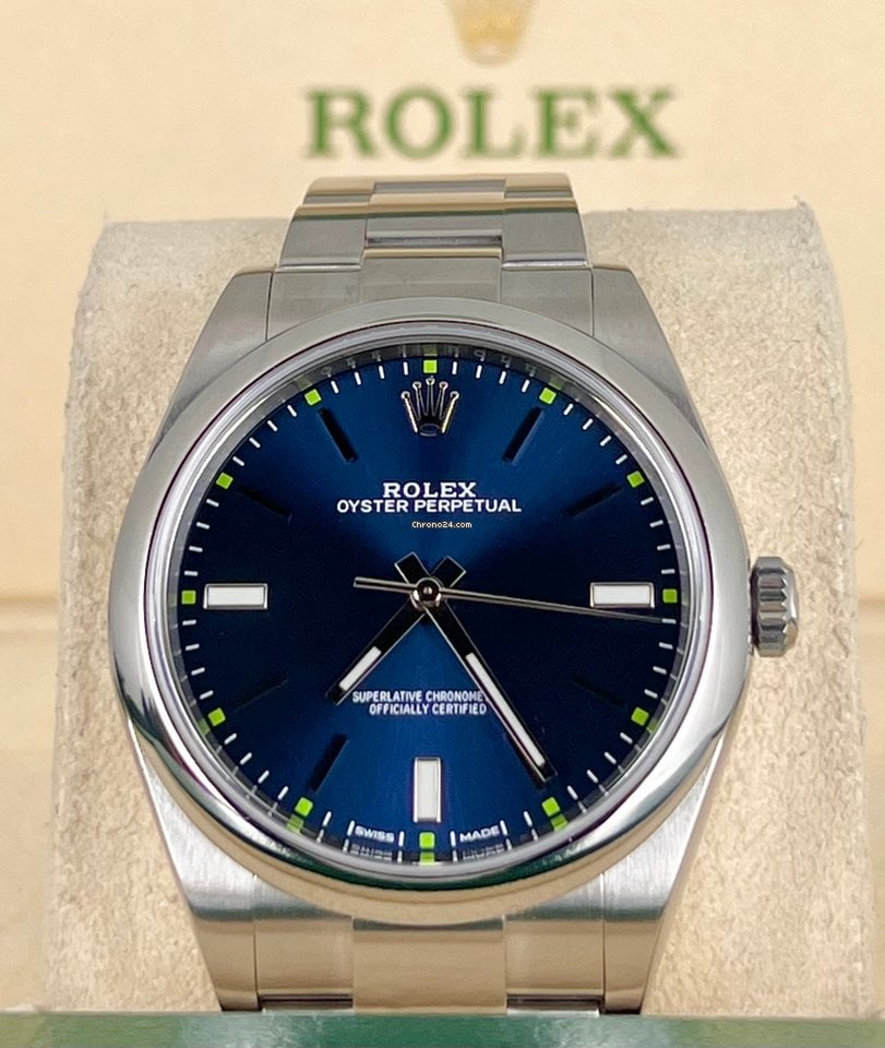 Oyster Perpetual 39 blaues Zifferblatt, wie neu, nur Uhr