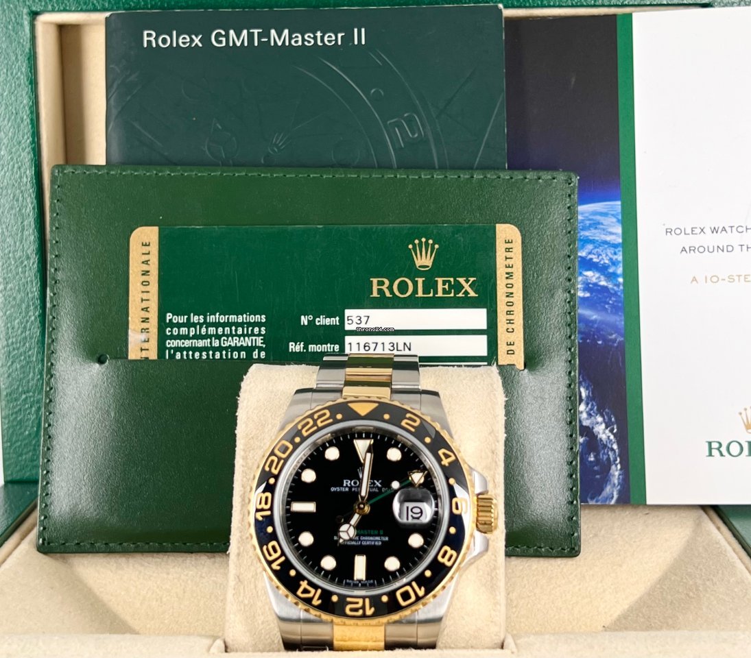 GMT-Master II 2008, wie neu, Box und Papiere, Stahl und Gold