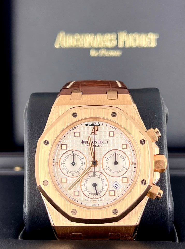 Royal Oak Chronograph Kasparov Roségold Weißes Zifferblatt Box und