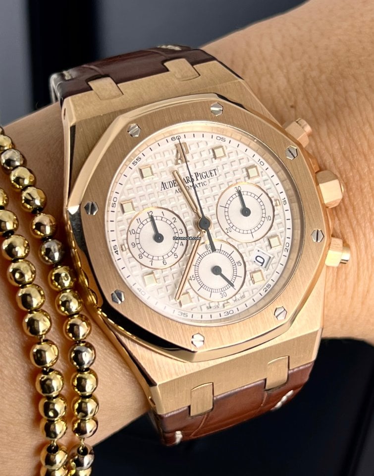 Royal Oak Chronograph Kasparov Roségold Weißes Zifferblatt Box und