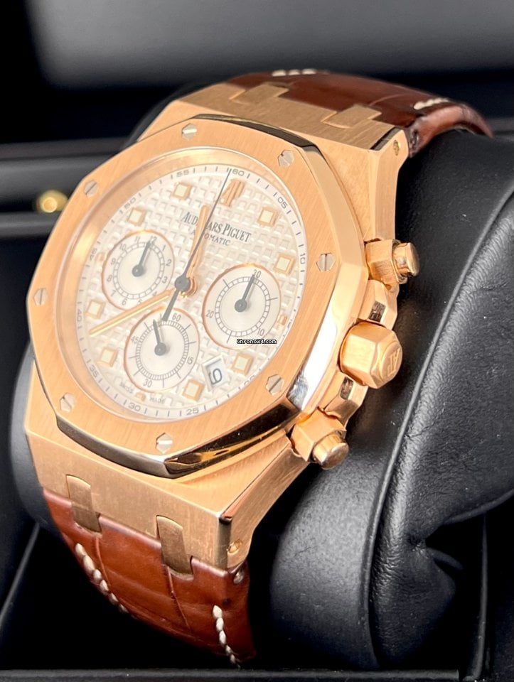 Royal Oak Chronograph Kasparov Roségold Weißes Zifferblatt Box und