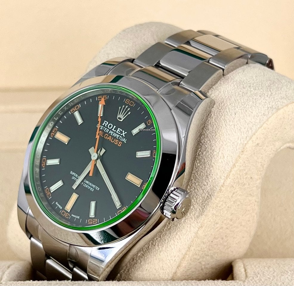 Milgauss 2022, wie neu, eingestellt, mit grünem Glas