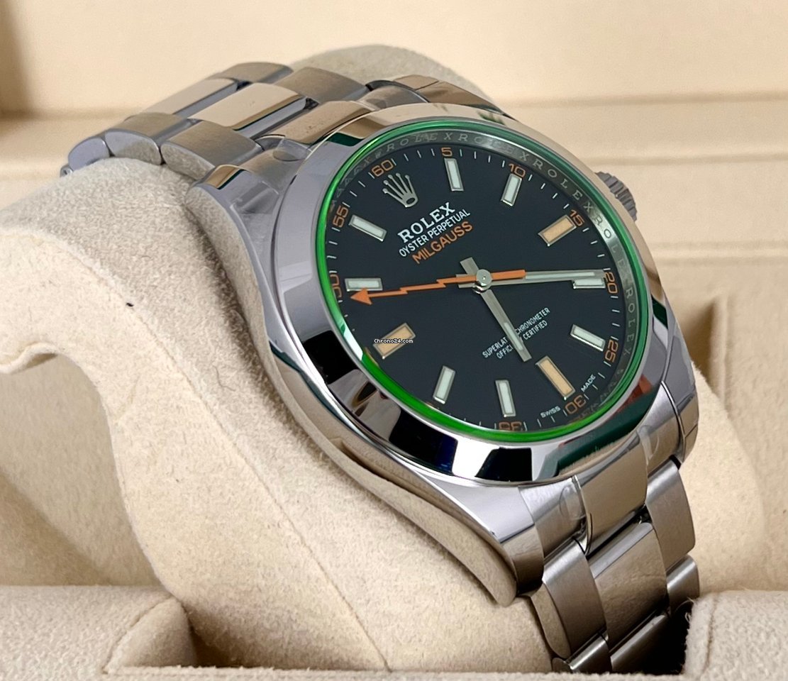 Milgauss 2022, wie neu, eingestellt, mit grünem Glas