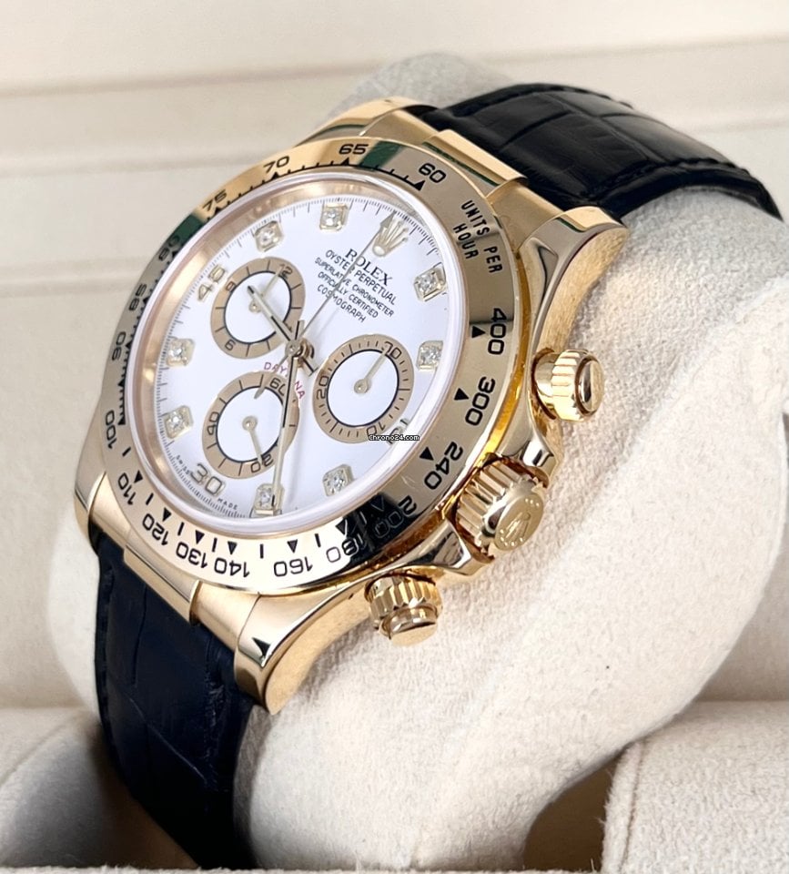 Daytona 18K Gelbgold, Diamant-Zifferblatt, unpoliert, hervorragender neuwertiger Zustand