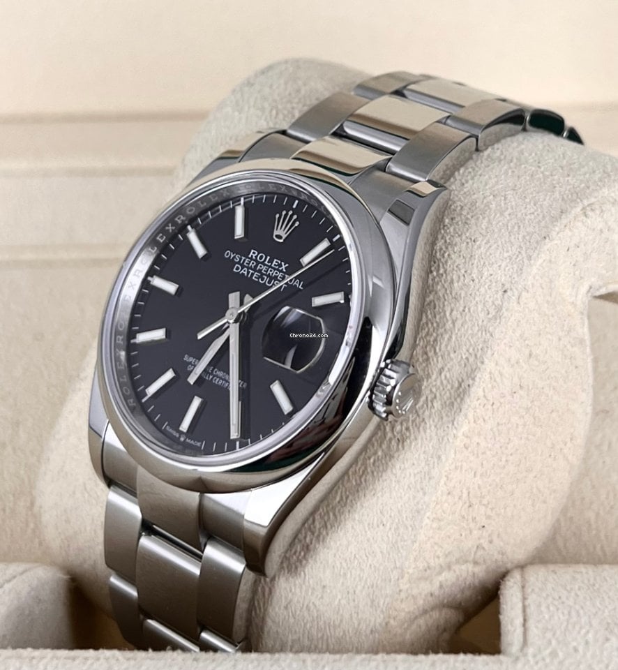 Datejust 36 schwarzes Zifferblatt, 2024, neu
