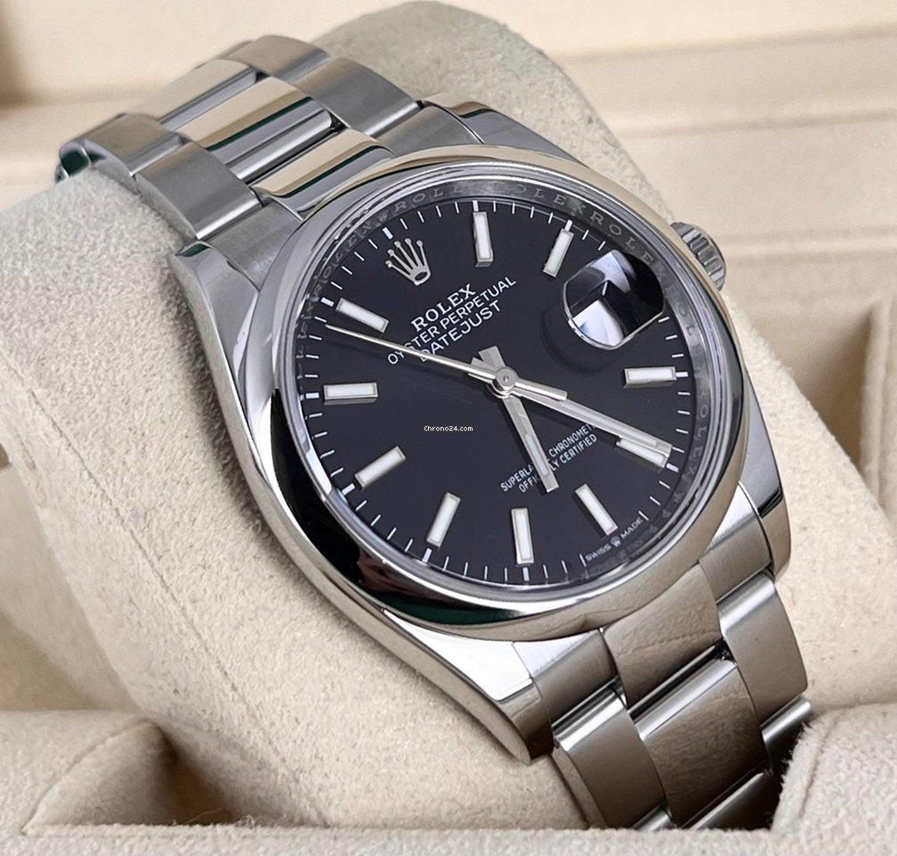 Datejust 36 schwarzes Zifferblatt, 2024, neu