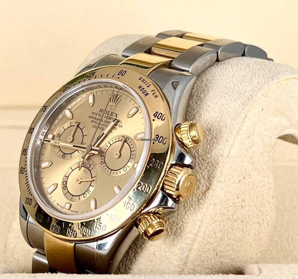 Stahl und Gold 18K Gelbgold, Box und Papiere