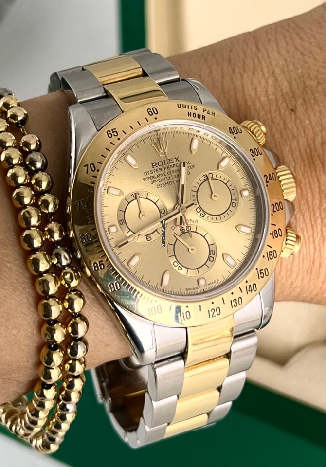 Stahl und Gold 18K Gelbgold, Box und Papiere