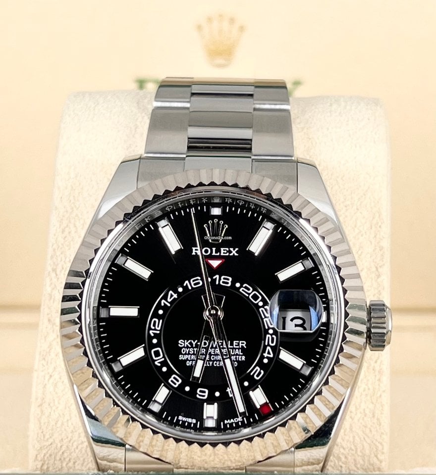 Sky-Dweller 42 mit Jahreskalender, 18K Weißgoldlünette, Komplettset